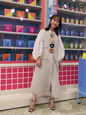 「TORY BURCH（トリーバーチ）のアイテム（トップス）」を使った、近藤千尋さん（レディース・160cm）の夏コーディネート