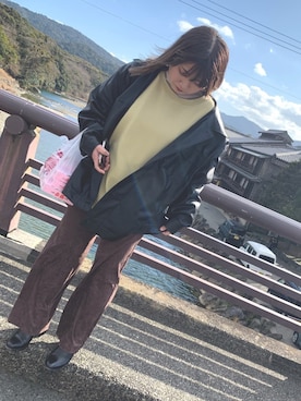 「Kastane」｜「アイテム（カバーオール）」を使った、みささん（レディース・154cm）の春コーディネート