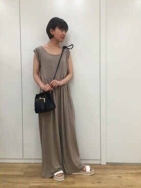 「ジーナシス」｜「アイテム（サロペット/オーバーオール）」を使った、JEANASIS　mkさん（レディース・155cm）の春コーディネート