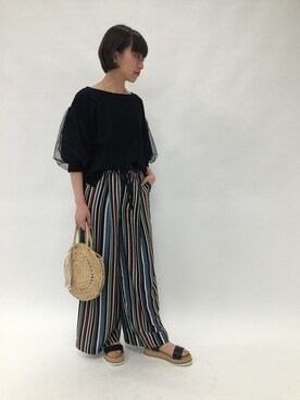 「JEANASIS（ジーナシス）のアイテム（かごバッグ）」を使った、JEANASIS　mkさん（レディース・155cm）の春コーディネート