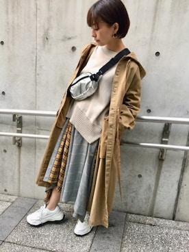 「JEANASIS（ジーナシス）のアイテム（モッズコート）」を使った、JEANASIS　mkさん（レディース・155cm）の秋コーディネート