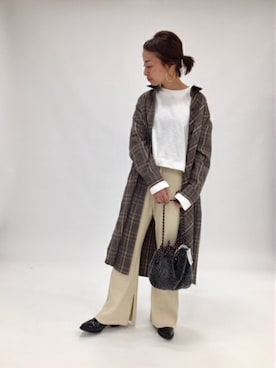 「JEANASIS（ジーナシス）のアイテム（シャツワンピース）」を使った、JEANASIS　mkさん（レディース・155cm）の秋コーディネート