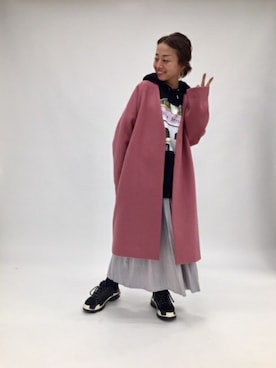 「JEANASIS（ジーナシス）のアイテム（ノーカラージャケット）」を使った、JEANASIS　mkさん（レディース・155cm）の秋コーディネート