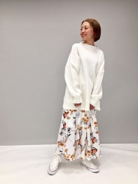 「フラワーパンツ」｜JEANASIS　mkさん（レディース・155cm）の春コーディネート