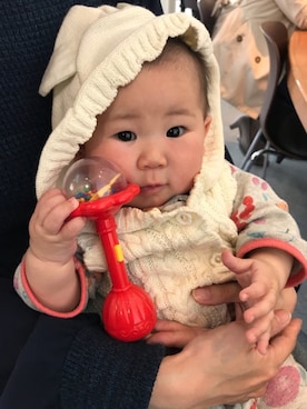 「アイテム（ロンパース）」を使った、tamakiさん（キッズ・60cm）の春コーディネート