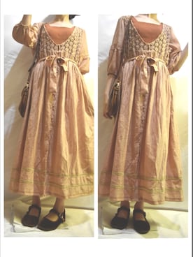 「SVEC（シュベック）のカンフーシューズ kung fu Shoes / ストラップパンプス（バレエシューズ）」を使った、mintさん（レディース・157cm）の秋コーディネート