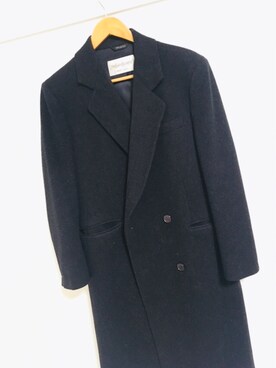 「Yves Saint Laurent（イヴサンローラン）のアイテム（チェスターコート）」を使った、えいちゃんさん（メンズ・172cm）の冬コーディネート