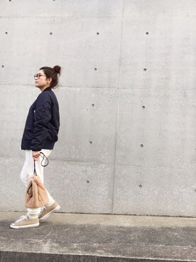 「Alpha Industries（アルファインダストリーズ）のアイテム（ブルゾン）」を使った、Amiさん（レディース・154cm）の春コーディネート