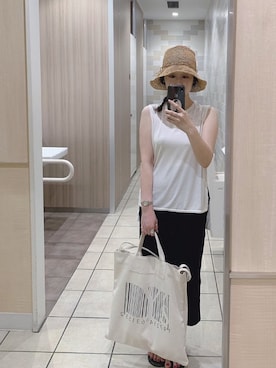 「アイテム（ビーチサンダル）」を使った、Amiさん（レディース・154cm）の夏コーディネート