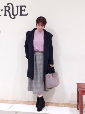 「DRESKIP（ドレスキップ）のアイテム（ブーツ）」を使った、あいさん（レディース・153cm）の冬コーディネート
