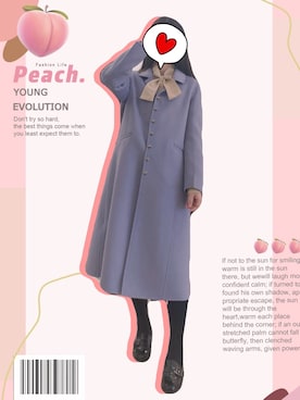「アイテム（ダッフルコート、パープル系）」を使った、Janesayさん（レディース・160cm）の秋コーディネート