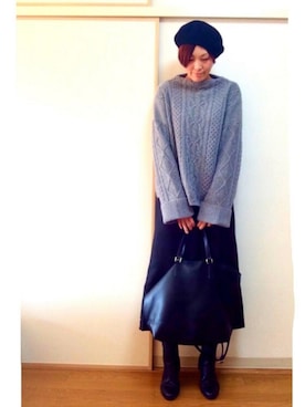 「Doシンプル部」｜「アイテム（ハンチング/ベレー帽）」を使った、shihomiさん（レディース・168cm）の秋コーディネート