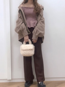 「Heather（ヘザー）のアイテム（その他アウター）」を使った、NENEさん（レディース・162cm）の秋コーディネート