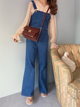 「Heather（ヘザー）のアイテム（サロペット/オーバーオール）」を使った、NENEさん（レディース・162cm）の春コーディネート