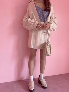 「へザー」｜「アイテム（ブルゾン）」を使った、NENEさん（レディース・162cm）の春コーディネート