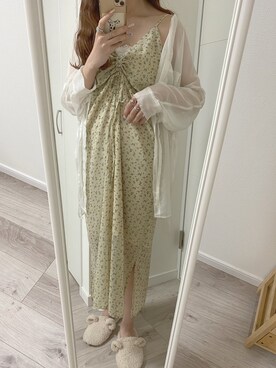 「Heather（ヘザー）のサイドスリットスケチュニックシャツ　885763（シャツ/ブラウス）」を使った、NENEさん（レディース・162cm）の春コーディネート