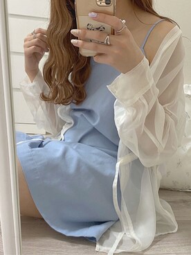 「Heather（ヘザー）のサイドスリットスケチュニックシャツ　885763（シャツ/ブラウス）」を使った、NENEさん（レディース・162cm）の春コーディネート