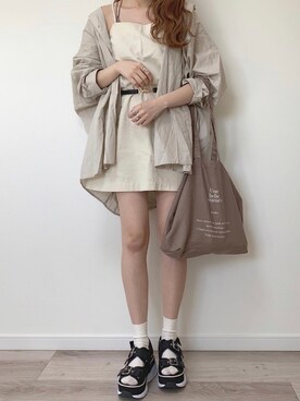 「へザー」｜「アイテム（ジャンパースカート）」を使った、NENEさん（レディース・162cm）の春コーディネート