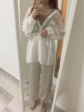 「へザー」｜「アイテム（キャミソール）」を使った、NENEさん（レディース・162cm）の春コーディネート