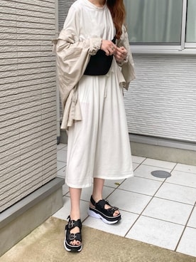 「Heather（ヘザー）のアイテム（ワンピース）」を使った、NENEさん（レディース・162cm）の春コーディネート