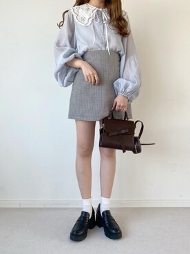 「へザー」｜「アイテム（ローファー）」を使った、NENEさん（レディース・162cm）の冬コーディネート