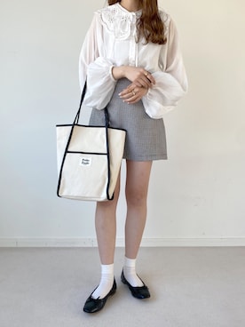 「へザー」｜「アイテム（バレエシューズ）」を使った、NENEさん（レディース・162cm）の冬コーディネート