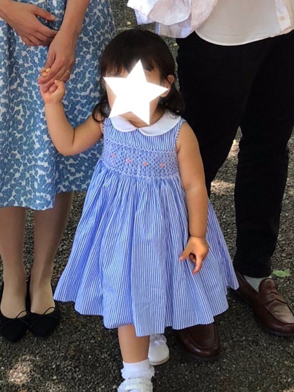 「キッズコーデ、おんなのこコーデ、夏コーデ、女の子、kids、1歳」｜「RALPH LAURENのアイテム（ワンピース、ブルー系）」を使った、✩hm✩さん（キッズ・80cm）の夏コーディネートの1枚目の写真