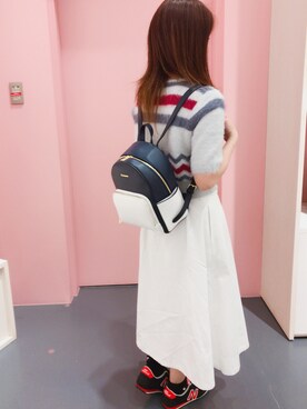 「& chouette（アンドシュエット）のアイテム（バックパック/リュック）」を使った、Aiさん（レディース・155cm）の春コーディネート