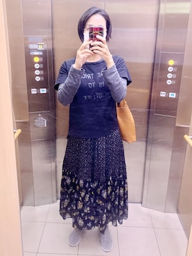 「ショッピング」｜「アイテム（スリッポン）」を使った、MAKI  MINATO さん（レディース・168cm）の秋コーディネート