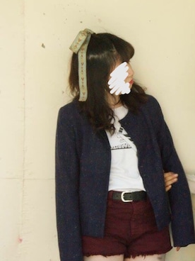 「GAP（ギャップ）のアイテム（ノーカラージャケット）」を使った、Karenさん（レディース・156cm）の夏コーディネート