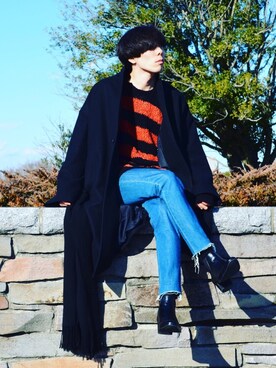 「LADMUSICIAN」｜「アイテム（ジャケット/アウター）」を使った、sa.sh.ooさん（メンズ・174cm）の冬コーディネート
