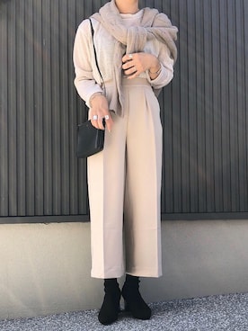「Aco Design（アコデザイン）のアイテム」を使った、MIHOさん（レディース・158cm）の秋コーディネート