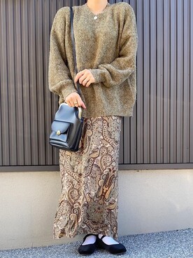 「SVEC（シュベック）のカンフーシューズ kung fu Shoes / ストラップパンプス（バレエシューズ）」を使った、MIHOさん（レディース・158cm）の冬コーディネート