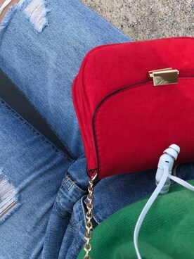 「H&M（エイチ・アンド・エム）のアイテム（ショルダーバッグ、レッド系）」を使った、ナカジの為のさんの春コーディネート