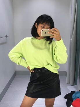 「H&M（エイチ・アンド・エム）のアイテム（ニット/セーター、イエロー系）」を使った、ナカジの為のさんの春コーディネート