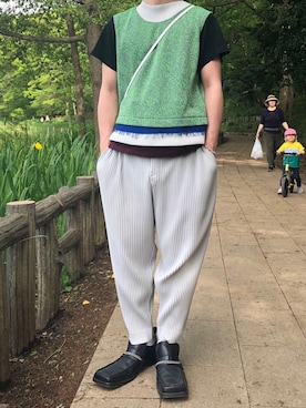 「MARTINE ROSE（マーティンローズ）のアイテム（その他シューズ）」を使った、天翔さん（メンズ・168cm）の春コーディネート
