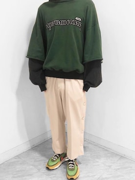 「Gosha Rubchinskiy（ゴーシャラブチンスキー）のアイテム（パーカー）」を使った、天翔さん（メンズ・168cm）の秋コーディネート