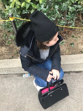 「G-STAR RAW（ジースターロゥ）のアイテム（帽子）」を使った、あいさん（レディース・151cm）の秋コーディネート
