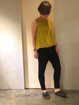 「SECCHIARI MICHELE（セッキアーリミケーレ）のアイテム（サンダル）」を使った、SMMさん（レディース・165cm）の夏コーディネート