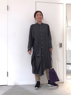 「note et silence （ノートエシロンス）のアイテム（チノパンツ）」を使った、SMMさん（レディース・165cm）の夏コーディネート