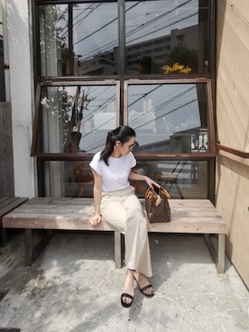 「アイテム（イヤリング（片耳用）、ブラック系）」を使った、あこさん（レディース・163cm）の夏コーディネート