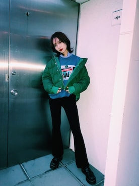「ストリート服が好き」｜「アイテム（ダウンジャケット/コート）」を使った、jouetie_tsubameさん（レディース・163cm）の秋コーディネート