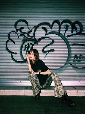 「jouetie（ジュエティ）のイージーフィットフレアパンツ（その他パンツ）」を使った、jouetie_tsubameさん（レディース・163cm）の夏コーディネート