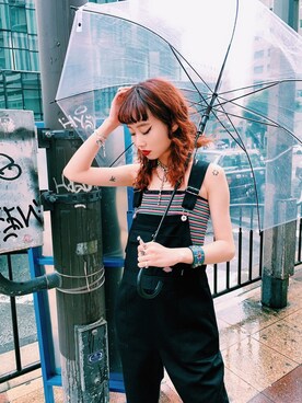 「jouetie（ジュエティ）のアイテム（オールインワン・サロペット）」を使った、jouetie_tsubameさん（レディース・163cm）の夏コーディネート