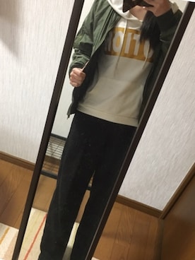 「アイテム（スラックス）」を使った、minさん（レディース・158cm）の冬コーディネート