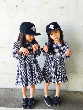 「SPACE（スペース）のアイテム」を使った、ひよ。こは。さん（キッズ・110cm）の春コーディネート