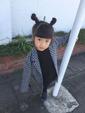 「アイテム（チェスターコート）」を使った、ひよ。こは。さん（キッズ・110cm）の冬コーディネート
