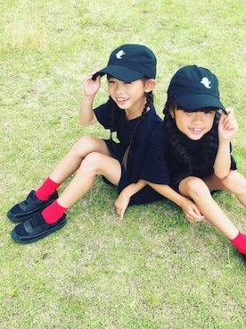 「SPACE（スペース）のアイテム」を使った、ひよ。こは。さん（キッズ・110cm）の夏コーディネート