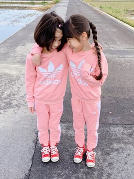 Adidas アディダス のスウェット ピンク系 を使った人気ファッションコーディネート Wear