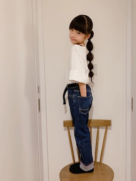 「アイテム（トップス）」を使った、ひよ。こは。さん（キッズ・125cm・10代）の秋コーディネート
